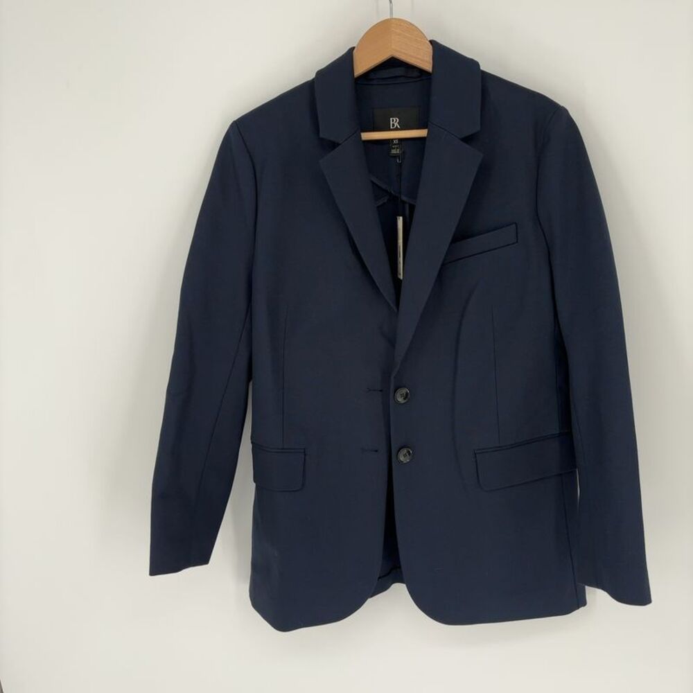 Banana Republic Navy Relaxed Everywhere Pointe Blazer